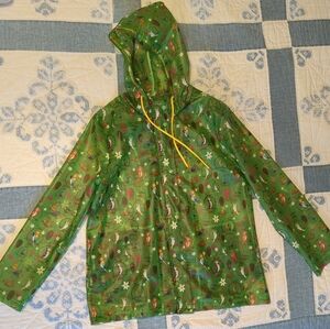 Walt Disney World Tiki Room Rain Jacket Official Merchandise Women's Large Green